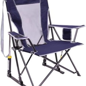 GCI Outdoor Comfort Pro Rocker Collapsible Rocking Chair & Outdoor Camping Chair, Indigo Blue